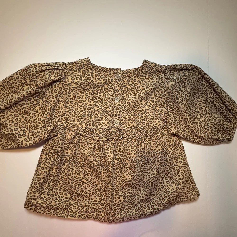 Pink Chicken Cheetah Print Girls Top Size 10Y